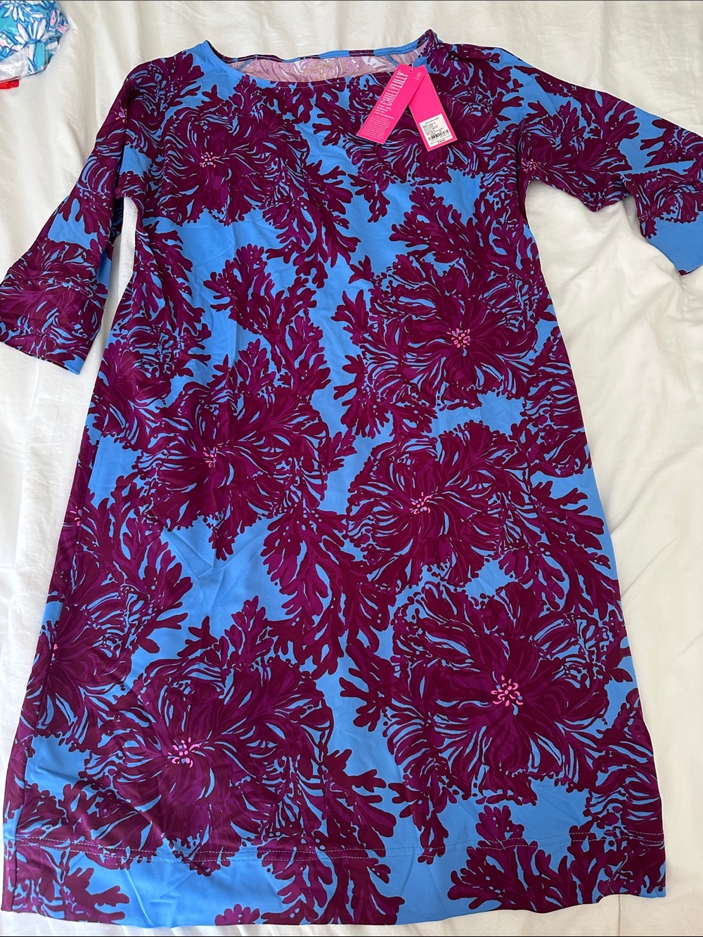 Lilly Pulitzer Braedyn UPF 50+ Dress Abaco Blue, Size M, NWT